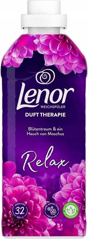 Foto: Lenor wasverzachter bloemendroom een vleugje muskus relax 800 ml 32 wasbeurten