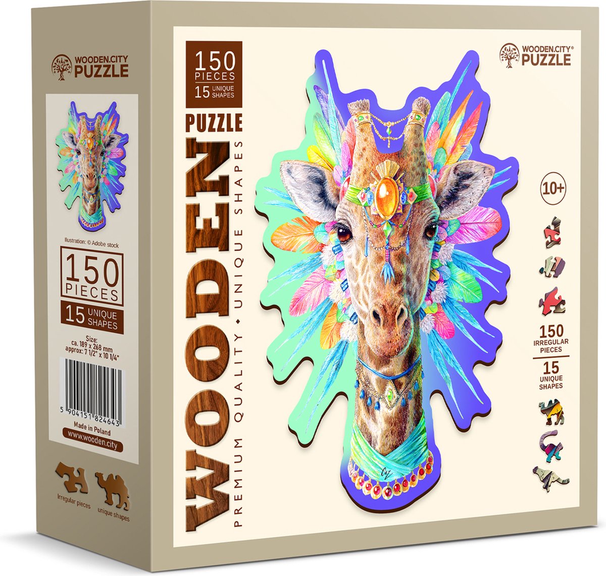 HOUTEN STAD Puzzel - Natty Giraffe.