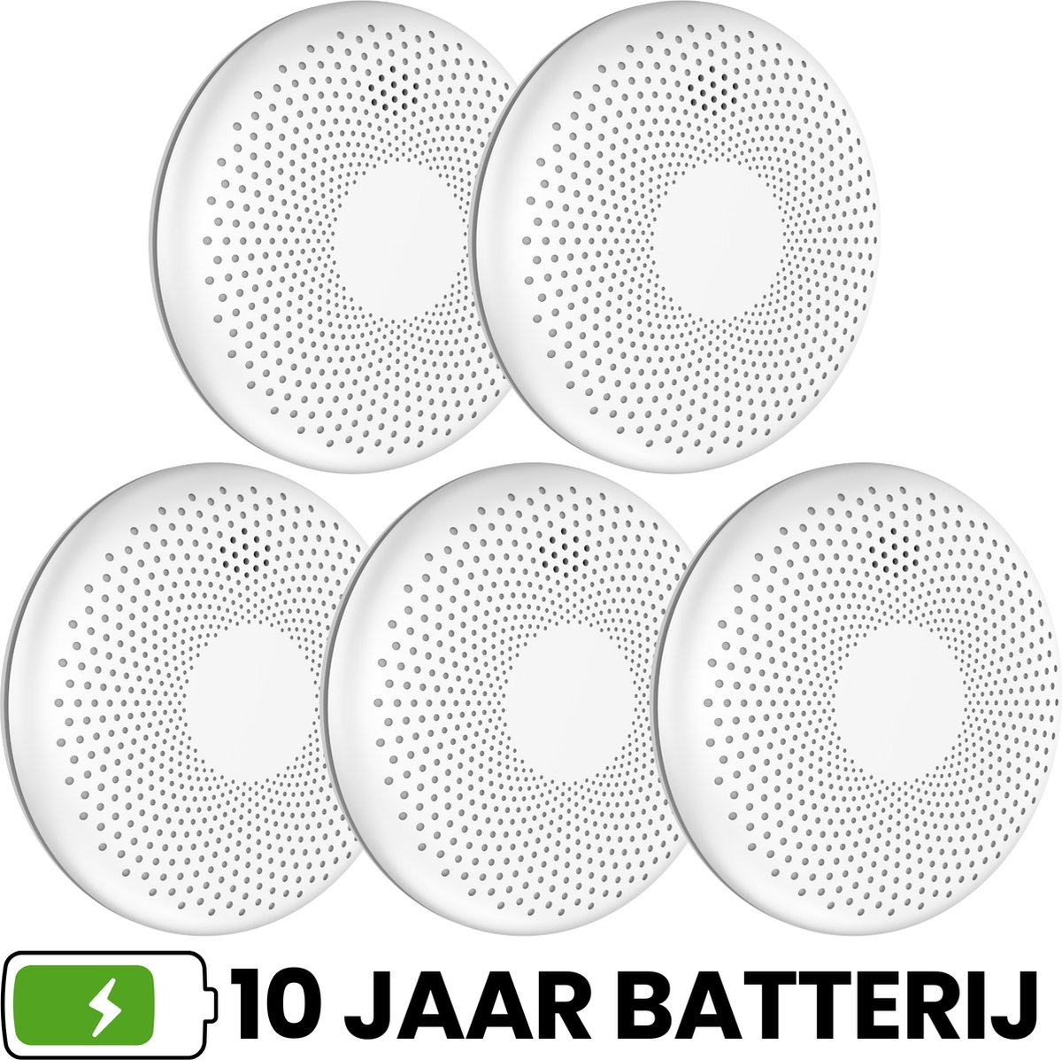 Aroha Safety Pro Combimelder - 10 jaar batterij - Rookmelder & Koolmonoxidemelder - CO melder & Brandmelder - 5 set