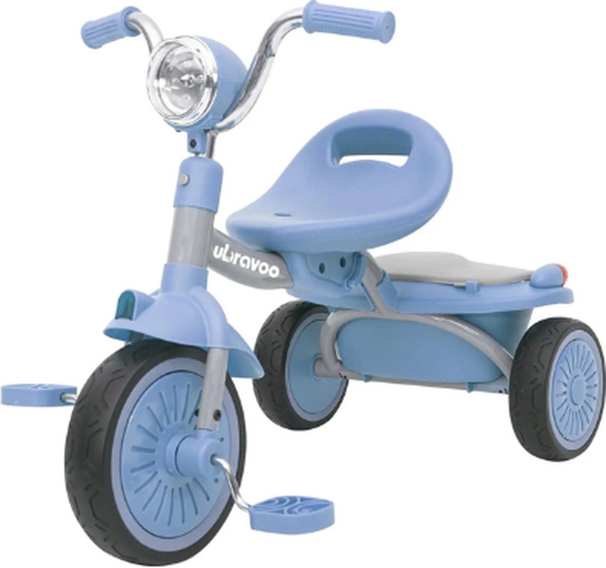Ubravoo Driewieler 1 tot 5 jaar Peuter fiets Driewielers Driewieler meisje Peuterfiets jongens Met lamp en bakje Blauw Zwart