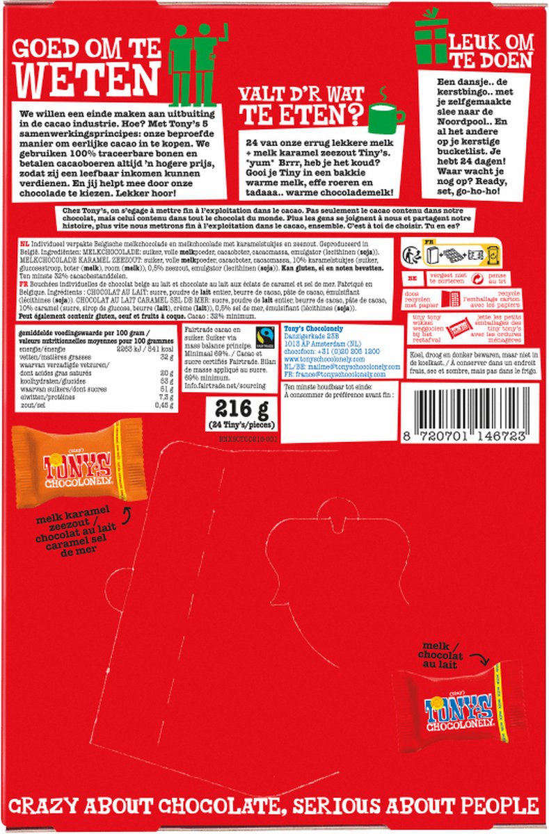 Tony's Chocolonely Adventskalender 2026 Chocolade - Sint en Kerst - 2 smaken - Fairtrade – foto 2