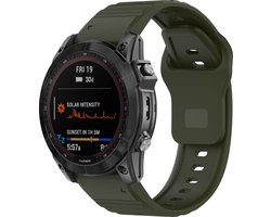 Strap-it Outdoor siliconen bandje geschikt voor Garmin Fenix 9 (Pro) 51mm / Fenix 8 (Pro) 51mm / Garmin Fenix 7x (Pro - Sapphire Solar) / Fenix 6x (Pro - Sapphire) / Fenix 5x (Plus) / Fenix 3 / Epix Pro (Gen 2 - 51mm) / Enduro 1-2-3 - Legergroen
