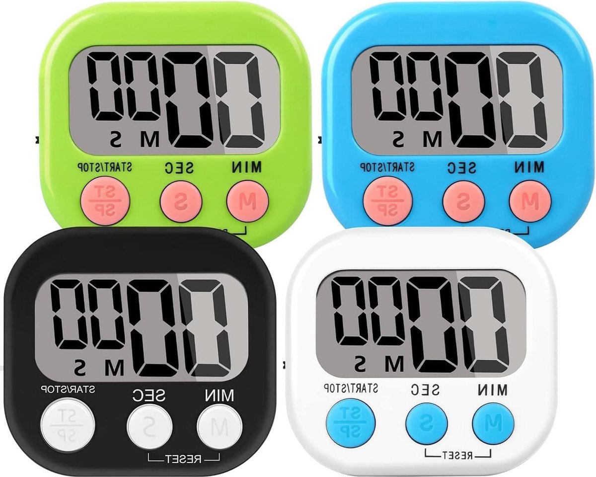 Verpakkingen met luid alarm Keuken magnetische timer met groot lcd-display Timer voor kinderen om te leren te trainen en te koken kookwekker digitaal