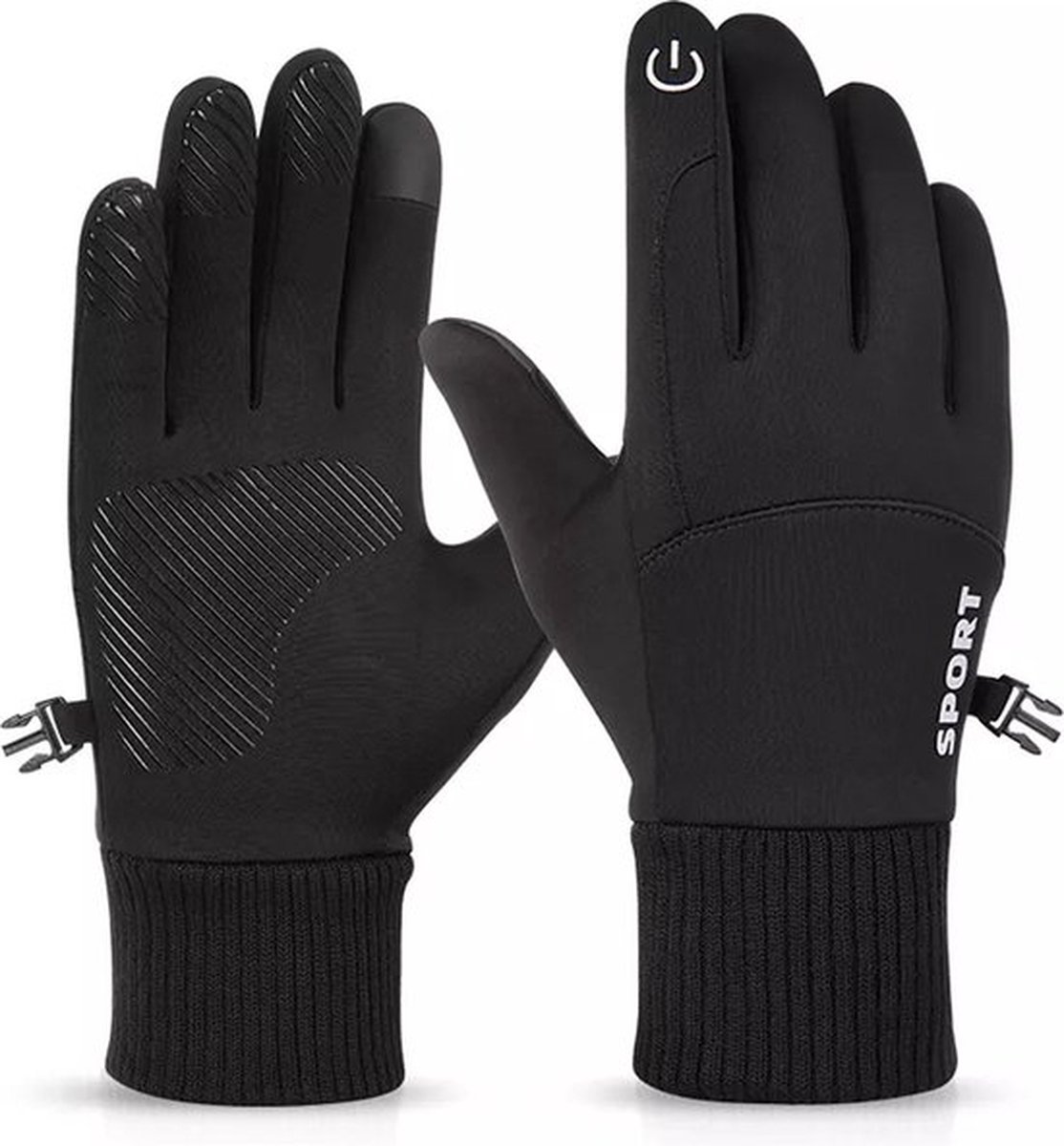WVspecials Tech Fleece Handschoenen sport zwart maat M/L - Touchscreen handschoenen - Handschoenen - Handschoenen winter - Scooter / Fiets / Wandelen - Heren en Dames - Sport - Touchscreen - Maat M/L - Zwart - Black Friday - Sinterklaas - Kerst