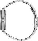 Zilverkleurig titanium horloge van Citizen, zijaanzicht met sluiting.