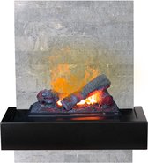 Bol.com Xaralyn Quero ES elektrische wandhaard - met Opti-Myst Cassette 400 - Zwarte haard met grijs natuurstenen achterwand - W... aanbieding