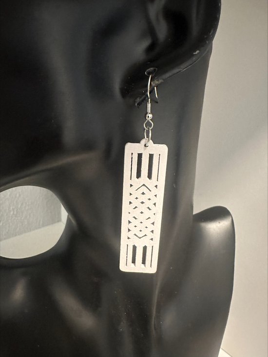 Boucles d'oreilles en bois Witte cadre triangle