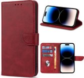 Multimédia & Accessoires de vêtements pour bébé Étui portefeuille en cuir PU pour Apple iPhone 16 - Rouge - Portefeuille - Avec support - Porte-cartes - Porte-cartes - Fermeture aimantée - Bookcase