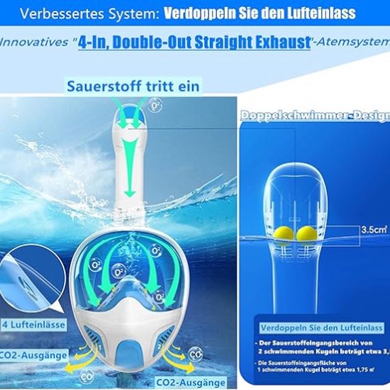 Masque de plongée - Masque de plongée - Tuba - Masque de plongée - Masque de plongée avec tuba - Snorkeling et plongée