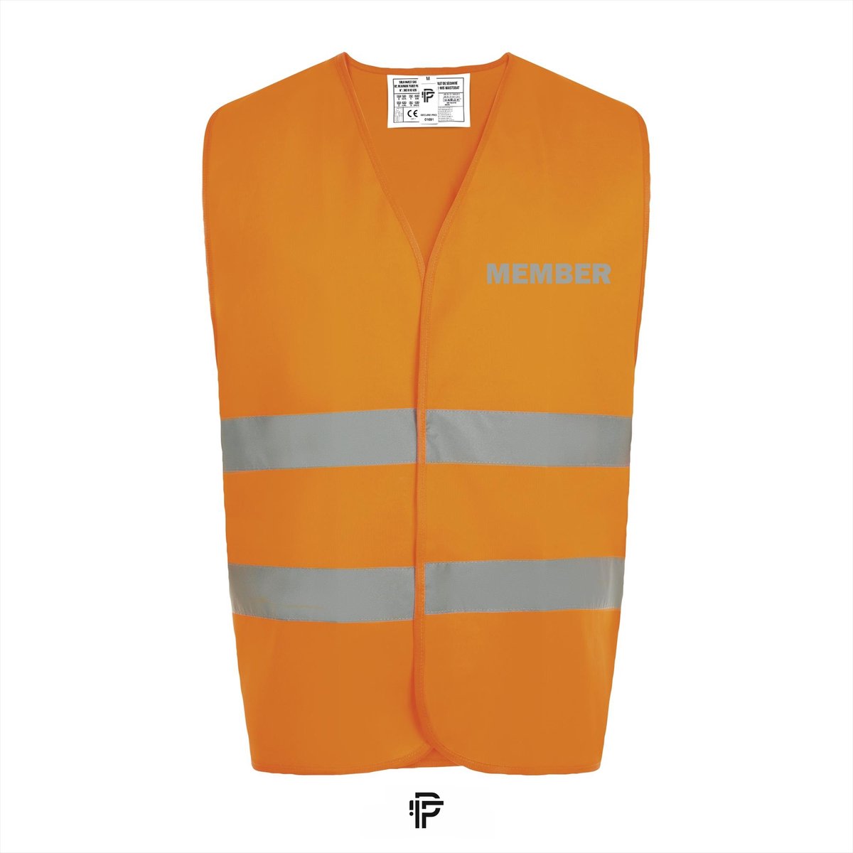 Veiligheidshesje MEMBER - Fluo Oranje - Maat M - Reflecterende tekst - Veiligheidshesje voor Volwassenen – Veiligheidsvest - Oranje Hesjes