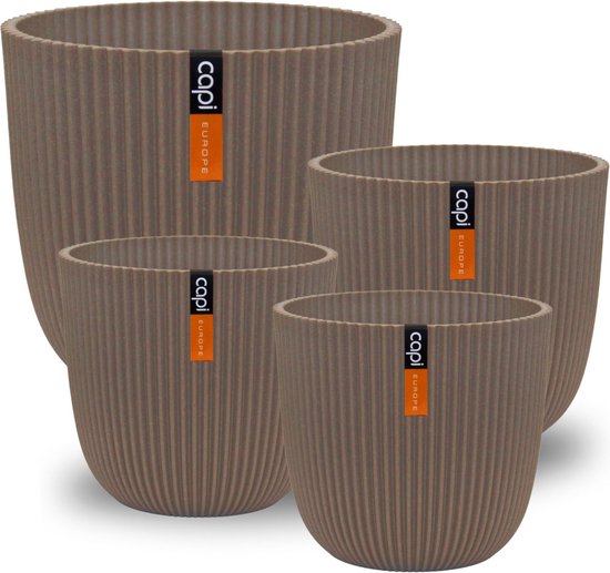 Capi Europe - Blumentopf Kugel Groove 'Made With' Kunstrasen Grün - 17x15 - Blumentöpfe Für Drinnen Und Draußen - Hergestellt Aus Recycelten Materialien