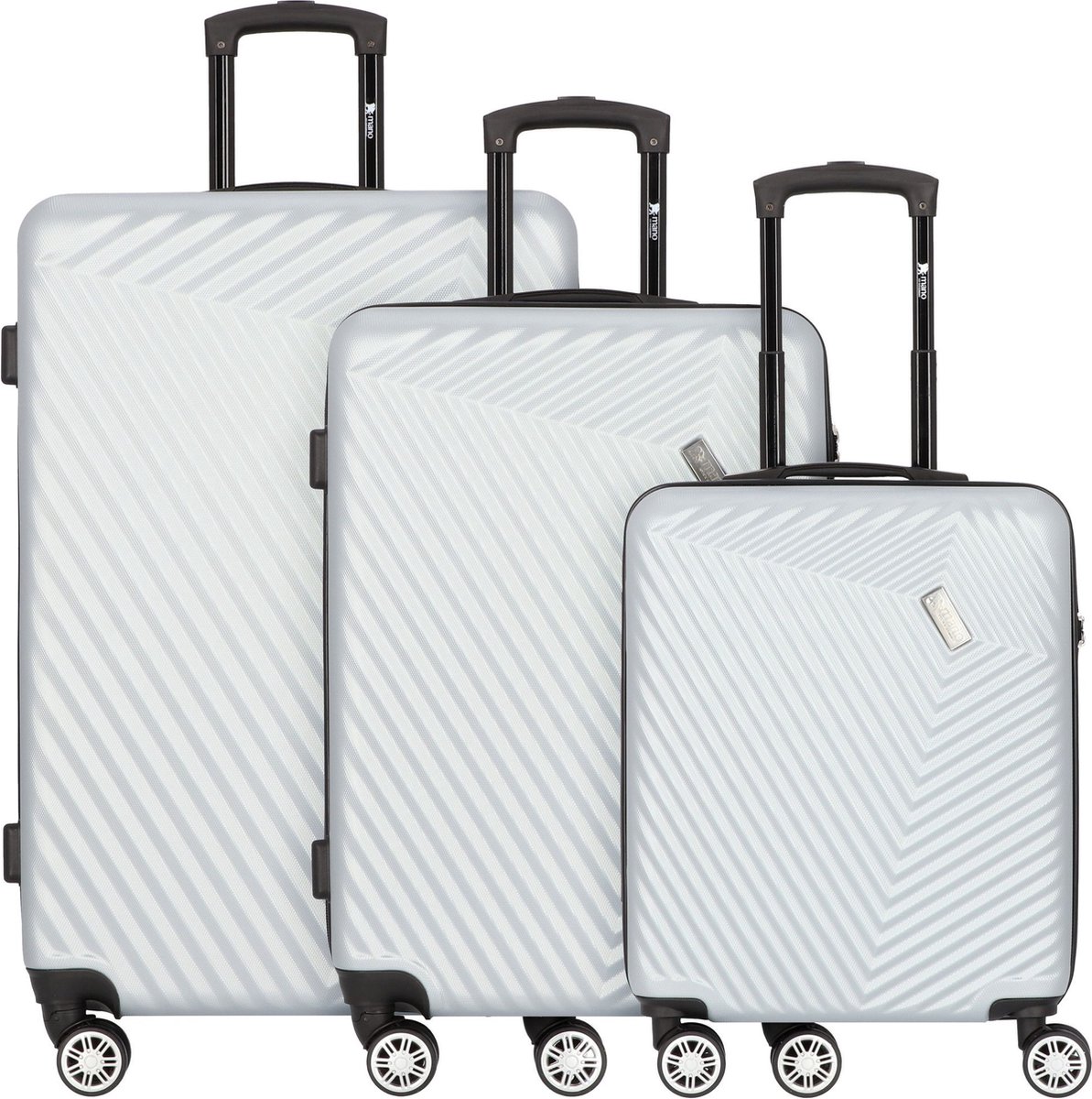 mano Don Carlo 4-wiel kofferset 3st. - Harde bagage - TSA slot - silber