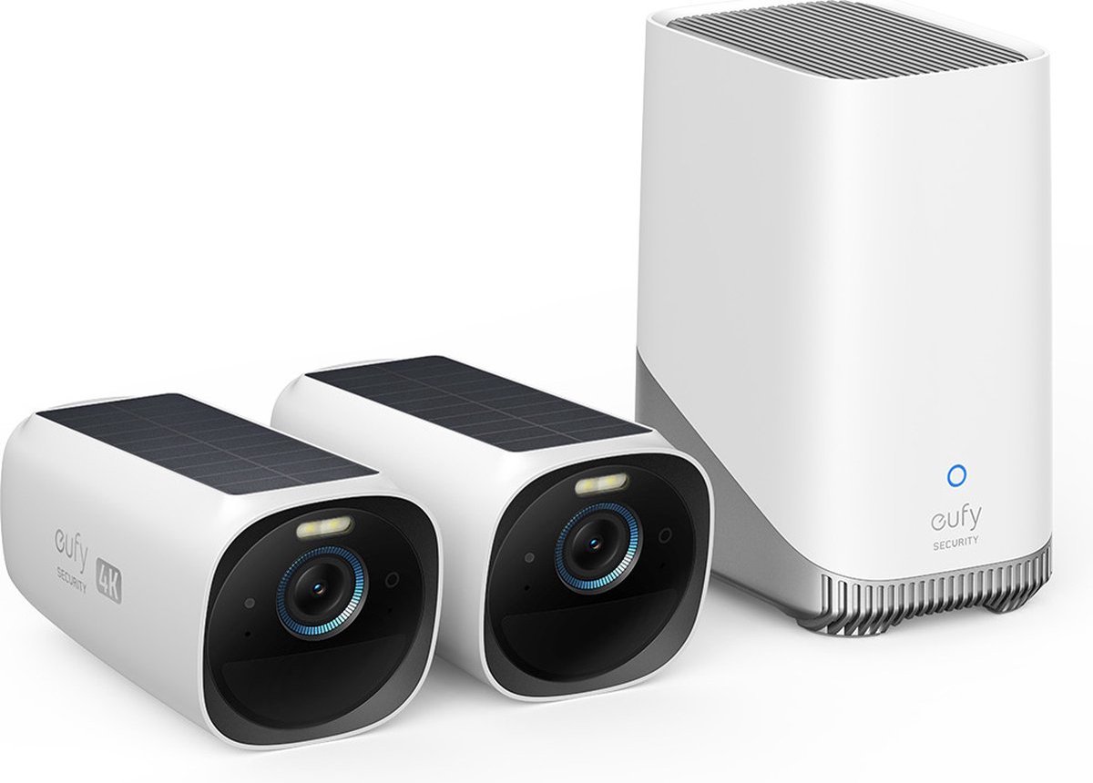 eufy Security - eufyCam 3 Set met 2 camera's met zonnepaneel + eufy E340 2K Draadloze Video Deurbel Inclusief Chime - Accu - Zwart – foto 7