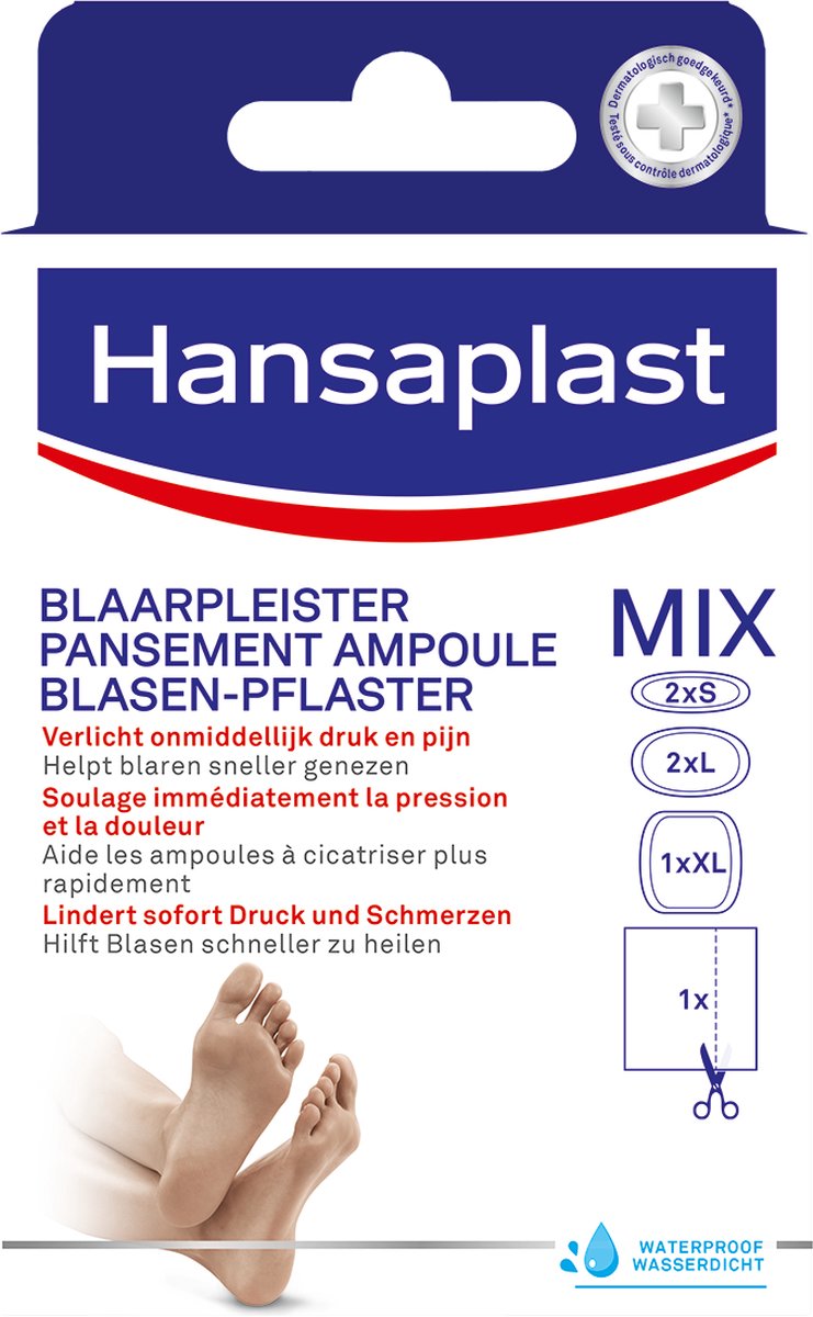 Goedkoopste Hansaplast SOS Mix Pack Blaren Pleisters - Voet Verzorging - Blaar Pleister - Anti Blaren - Waterproof Pleisters - 6 Stuks