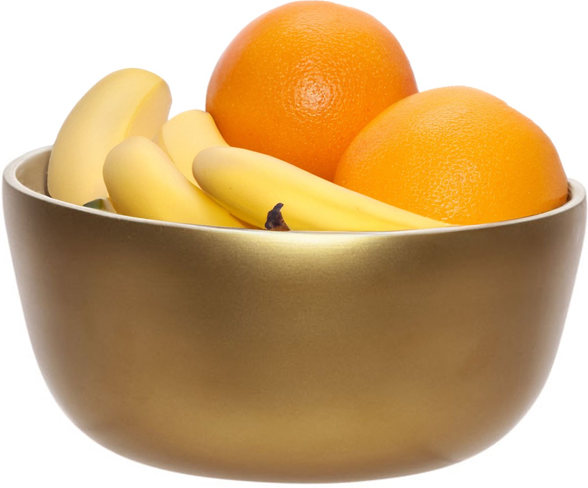 Cosy&Trendy Cosy & Trendy Fruitschaal bamboe hout 20 x 20 x 10 cm goud rond