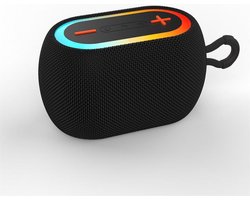Bluetooth speakers-Draagbare speaker -Draadloze speaker- LED-omgevingsverlichting-krachtige bas-TWS-stereokoppeling-Bluetooth 5.3-Multifunctionele audio-ingangen-AUX-in - TF - Zwart