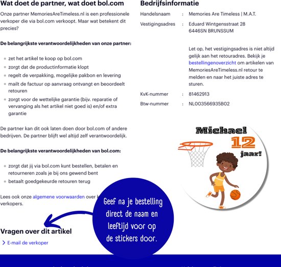 Een afbeelding van een jongen in oranje sportkleding met basketbal bij basket, Michael 12 jaar!