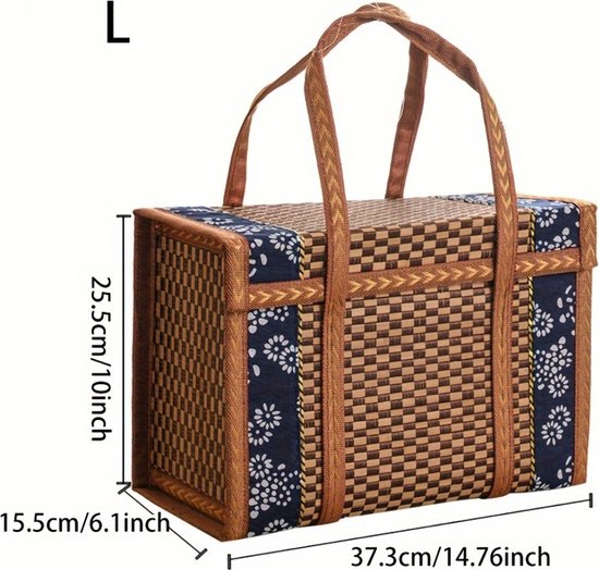 Bovista Panier pique-nique - Paniers pique-nique - Piknik - Pick Nick - Sac pique-nique - Panier - Boîte à lunch - Été - Marron foncé L