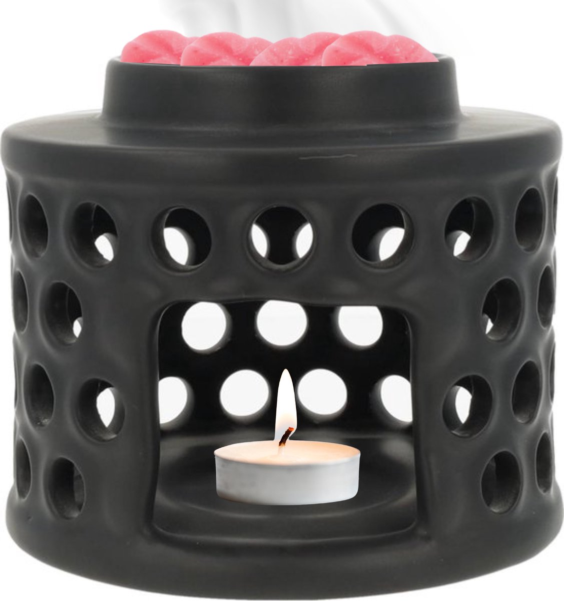 Scentchips® Glow - Waxbrander - Geurbrander - Amberblokjes Brander - Oliebrander - Wax Melts Brander - Aromabrander - Ook Geschikt Voor Essentiële Oliën - Geurolie - Waxmelts - Zwart