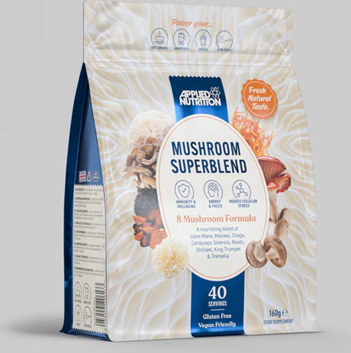 Goedkoopste Applied Nutrition - Mushroom Superblend - lions mane - chaga - maitake - reishi - tremella - shiitake - cordyceps sinensis - king trumpet