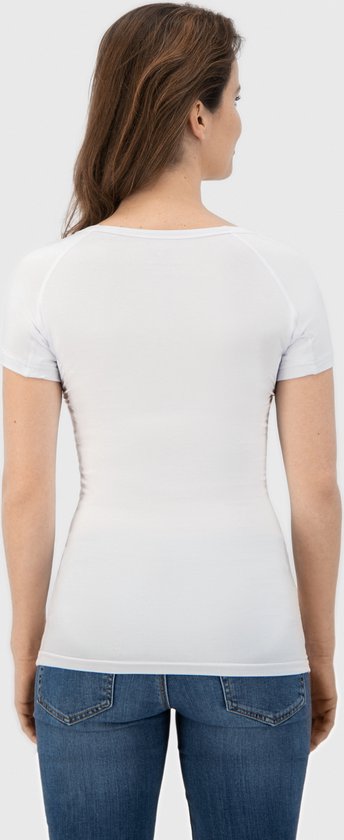 Anti Zweet Shirt Fibershirts Ingenaaide Okselpads Ondershirt Wit Ronde Hals. bol