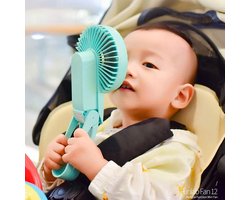 USB-ventilator hand Fan Hoofd schudden opladen Fan Office Desktop elektrische ventilator kleine draagbare Mute blauw groen - Handheld Fan