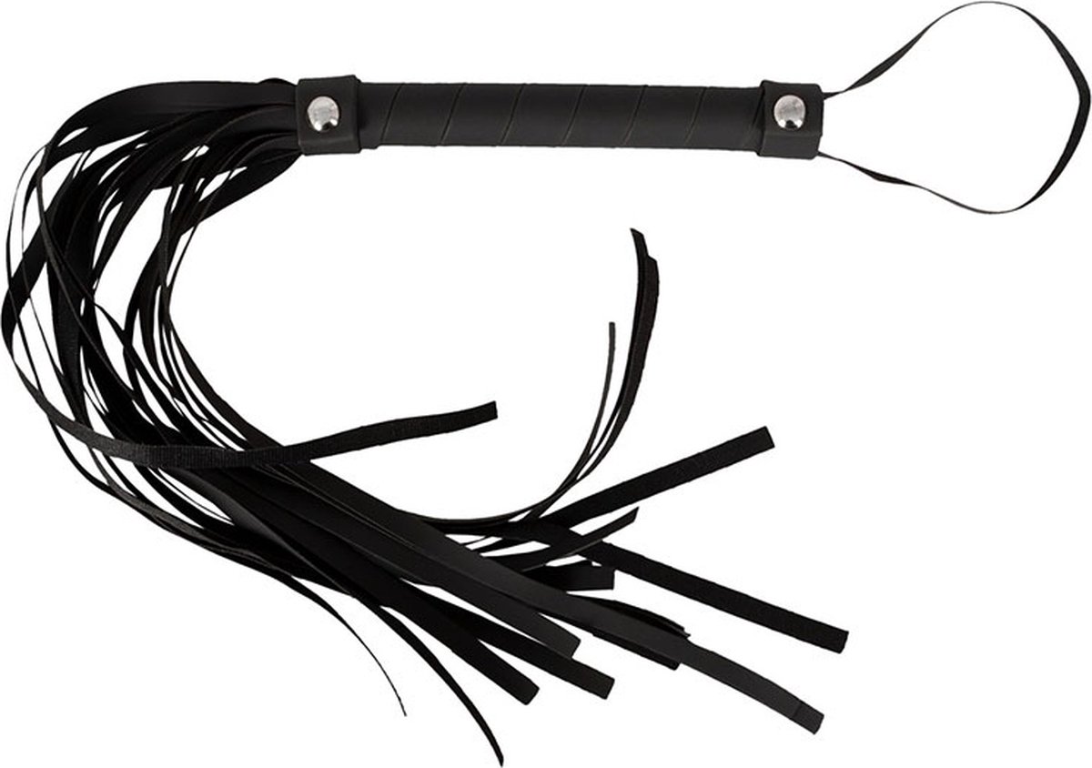 Magic Shiver – Zwarte Flogger – Stevig Handvat & Zachte Strengen – 48 cm