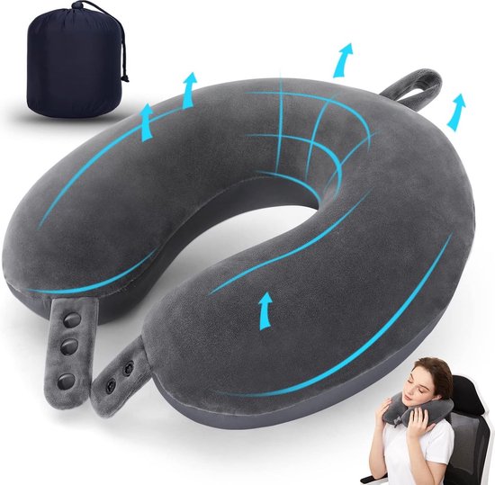 Oreiller Cervical Microbilles Voyage - Coussin Ergonomique Pour Siège De Voiture, Avion, Bureau, Maison - 6