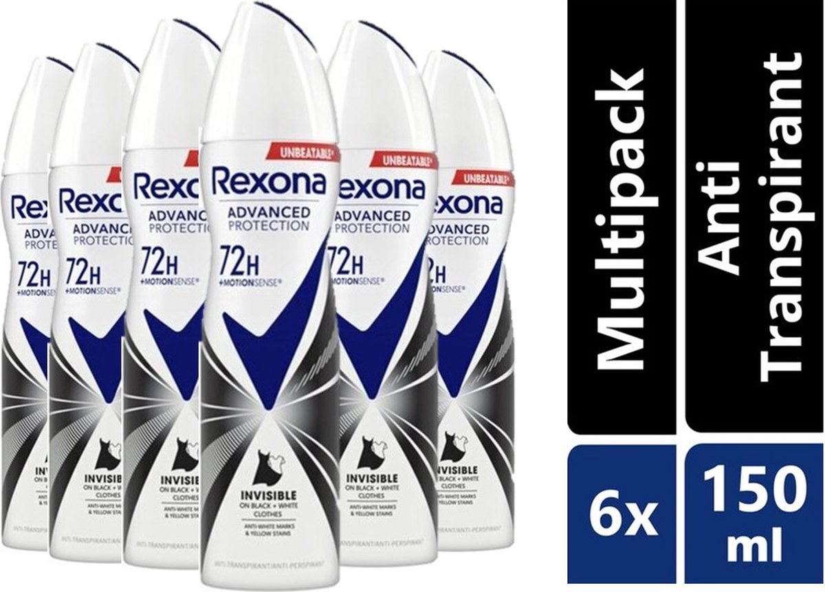 Goedkoopste Rexona Women Invisible Diamond - 6 x 150 ml - Deodorant Spray