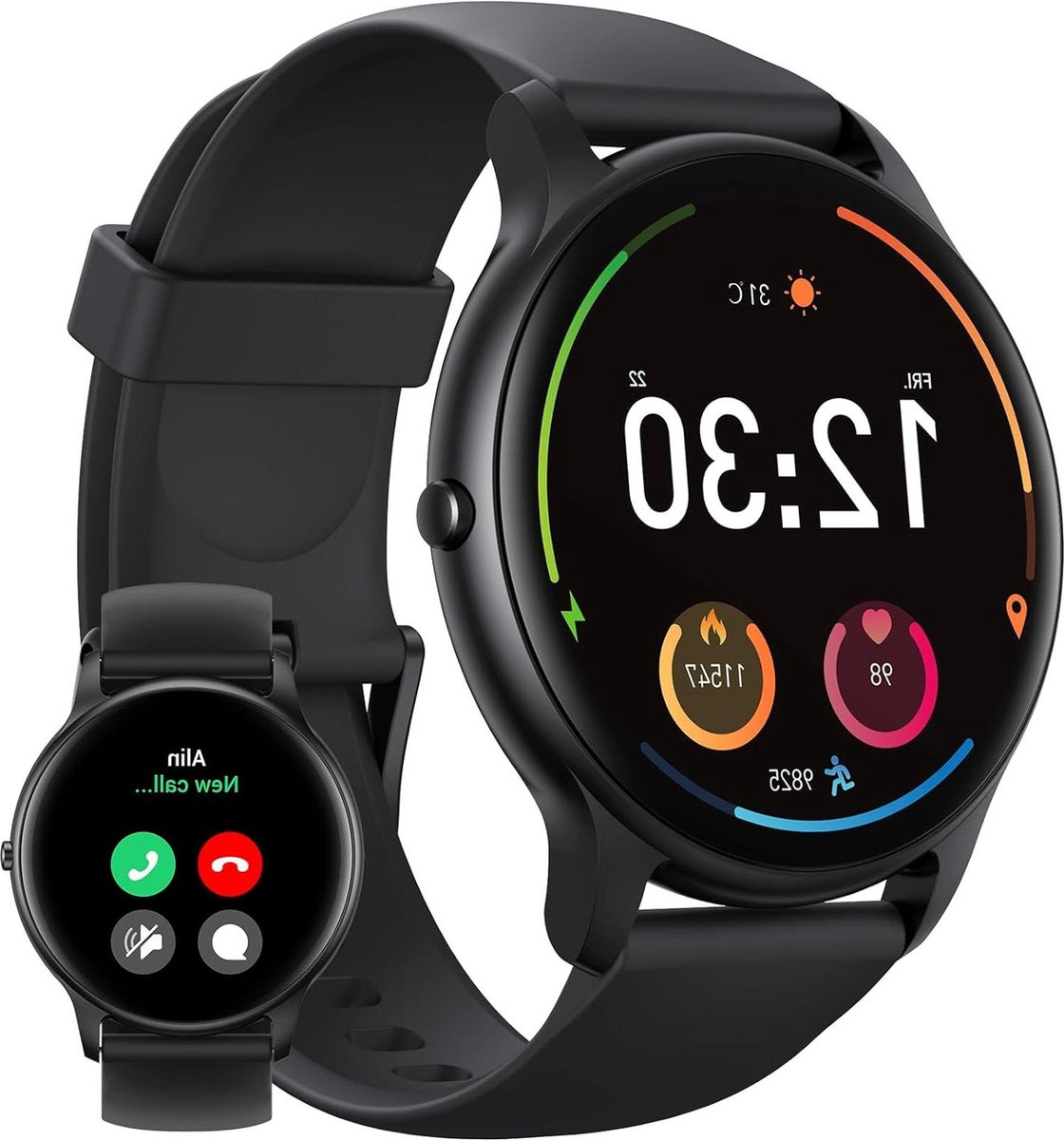 LIGE Smartwatch voor heren, 1,32 inch touchscreen, smartwatch met telefoonfunctie, hartslagmeter, slaapmonitor, stappenteller, IP67 waterdicht, fitnesshorloges voor heren, met 20 sportmodi, voor iOS