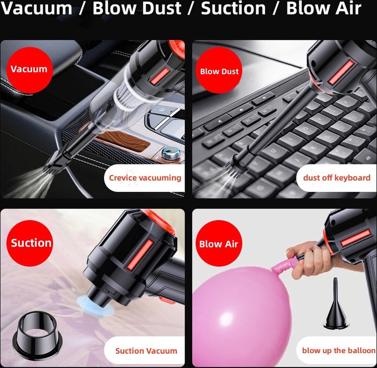 SUITU ST-6629 Draadloze Kruimeldief met 5500Pa Zuigkracht - afbeelding 2