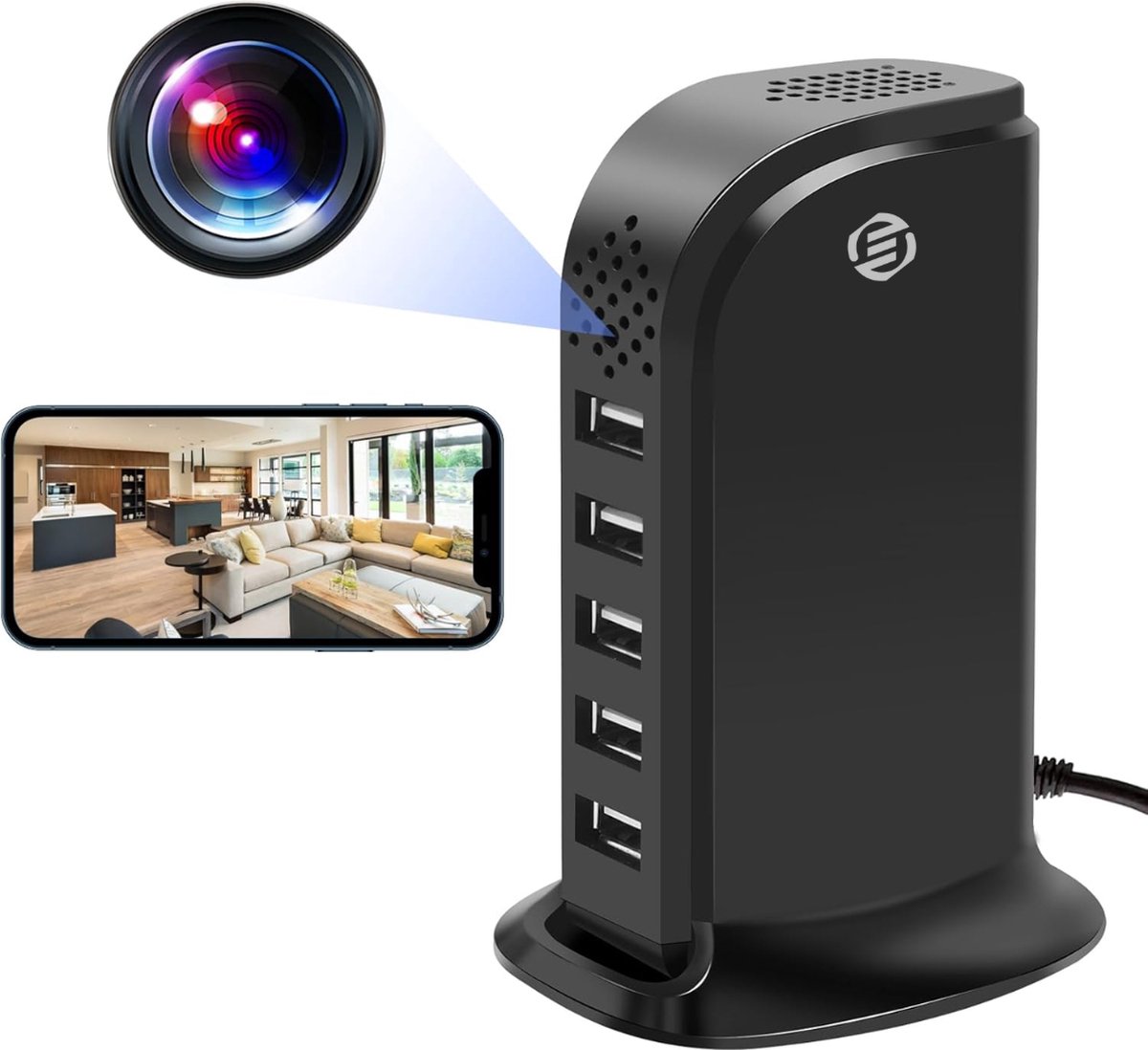 Equivera Spy Camera - Spycam - Mini Bewakingscamera - Kleine Camera - Verborgen Camera - Spionage - Voor Thuis, Kantoor, Auto