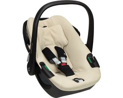 Maxi Cosi hoes Pebble 360 - Waterdichte voering - Autostoelhoes Groep 0 - Zacht Katoen - Met Waterdichte Voering ter Bescherming van je Autostoel - Perfecte Pasvorm - Beige wafeltje