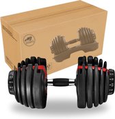 Bol.com AJ-Sports Verstelbare Dumbell 24 KG - 2kg t/m 24kg - Dumbells set - Gewichten set - Halterset - Fitness gewichten - Krac... aanbieding