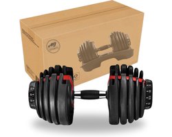 AJ-Sports Verstelbare Dumbell 24 KG - 2kg t/m 24kg - Dumbells set - Gewichten set - Halterset - Fitness gewichten - Krachttraining - Fitness - Gym - Sport - 15 Dumbells in één! - Let op PER STUK = 1 Dumbbell!