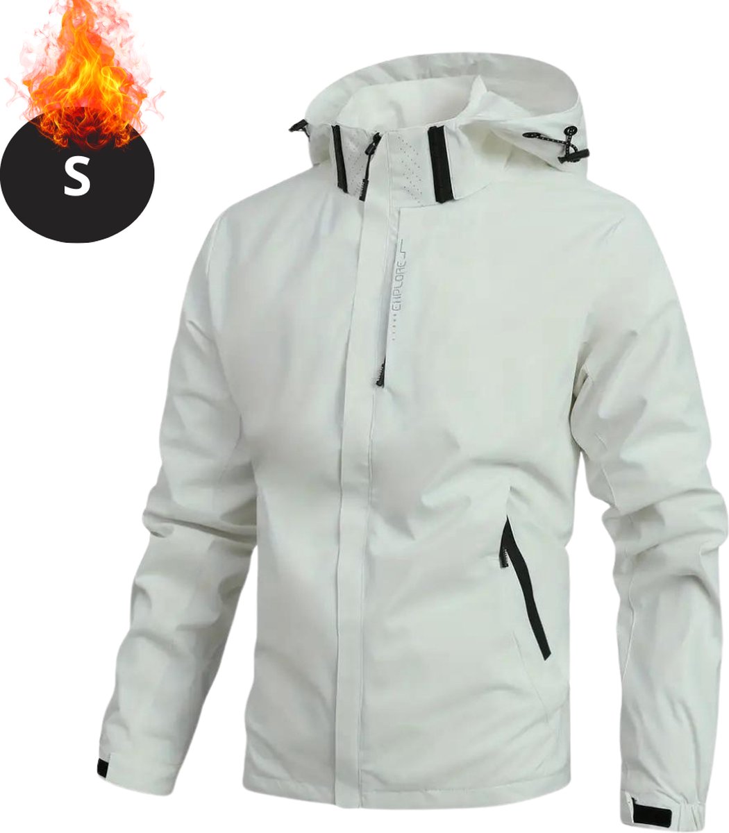 Nivard Windjas Voor Heren Parka Lente & Herfst Jas Volwassen Windjack Windbreaker Outdoor Wit
