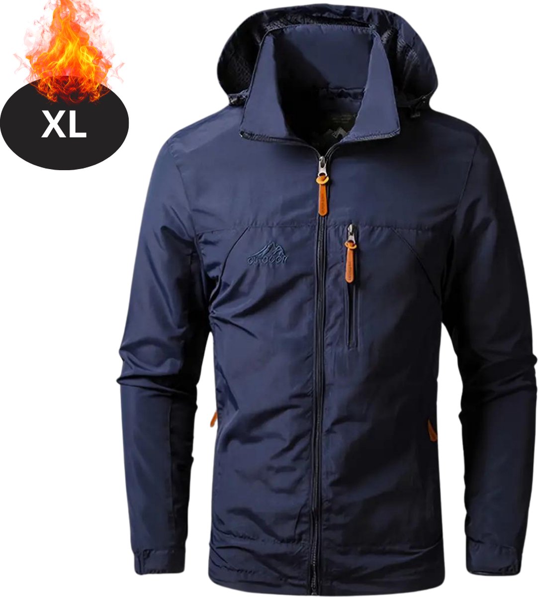 Nivard Windjas Voor Heren Parka Lente & Herfst Jas Volwassen Windjack Windbreaker Outdoor Buiten Blauw