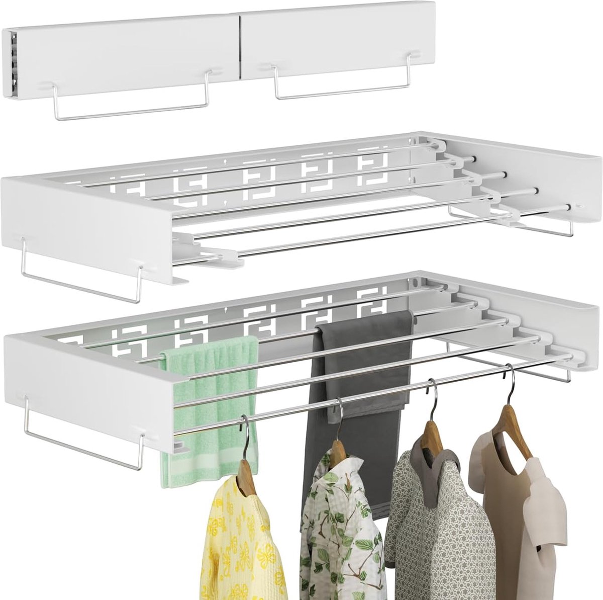 Goedkoopste Equivera Wanddroogrek - Wasrek - Droogrek - Wanddroogrek Inklapbaar - Wand Droogrek