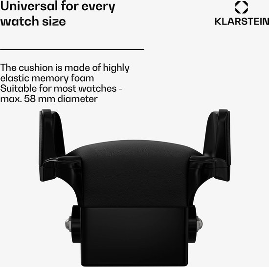 KLARSTEIN St. Gallen Premium - Scatola del Tempo, Watch Winder, Carica Orologi Automatici, Capacità: 2 Orologi, 4 Velocità, Funzionamento Senso Orario, LED, Nero