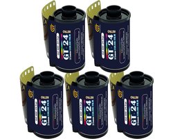 GT Photo Pellicule Couleur GT24FILM 35mm - Lot de 5 Films 24 Poses - Idéal pour Photographie, Développement et Impression de Qualité GT Photo Pellicule Couleur GT24FILM 35mm - Lot de 5 Films 24 Poses - Idéal pour Photographie, Développement et Impression de Qualité
