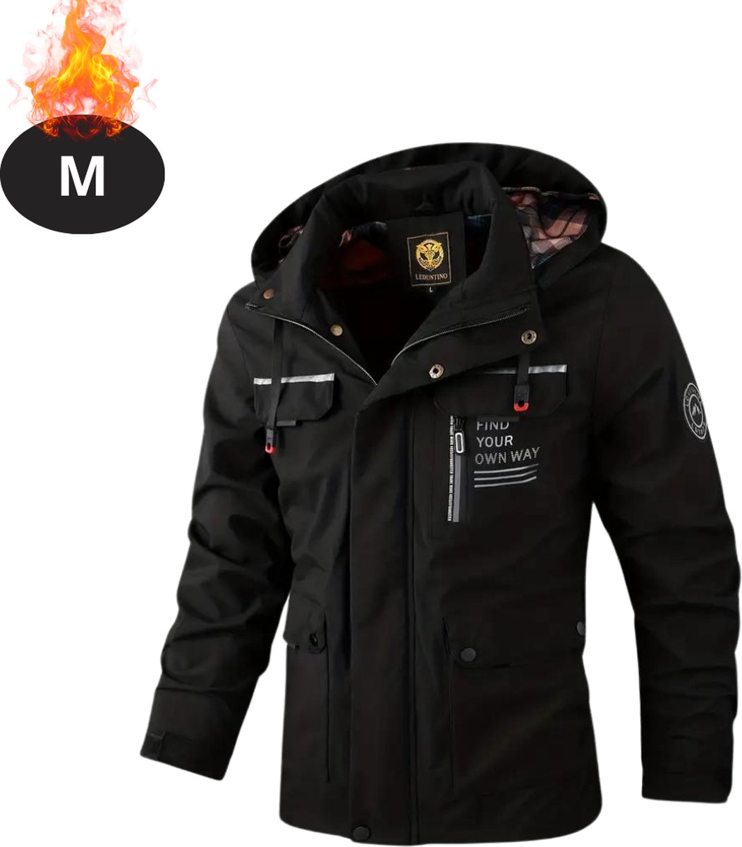 Nivard Windjas Voor Heren Parka Lente & Herfst Jas Volwassen Zwart
