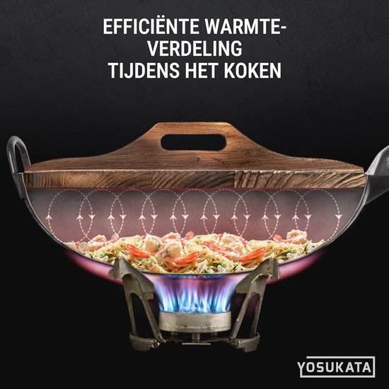 Houten wok-deksel, naturel houten potdeksel, rond met
