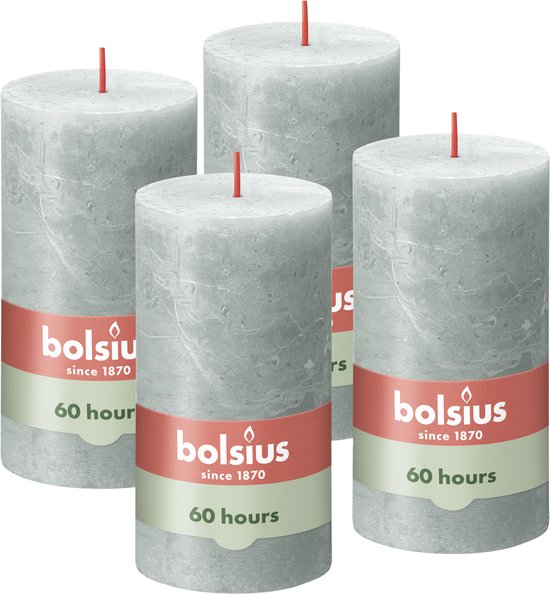Bolsius - Rustieke Kaars - 4 Stuks - Jade Groen - 13cm