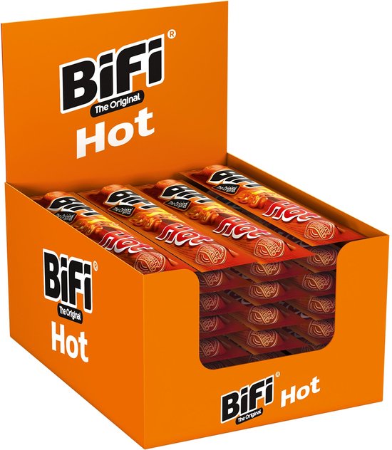 Bifi Original Hot - Salami Sticks - Pittig van Smaak met Chili kruiden - Ideale Vlees Snack - voor Tussendoor, Onderweg of in de Lunchtrommel - 40x20g