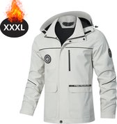 Coupe-vent Nivard pour homme - Parka - Printemps et automne - Veste - Adulte - Coupe-vent - Plein air - Wit - Taille XXXL