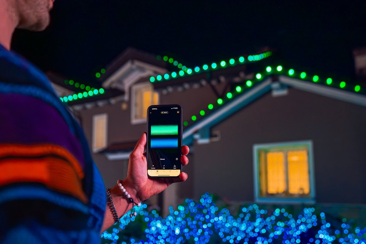 Twinkly C9 lampen - App gestuurde - LED-lichtslinger met 40 RGB (16 miljoen kleuren) LED's - 12m - Groene kabel - Slimme buitenverlichting – foto 6