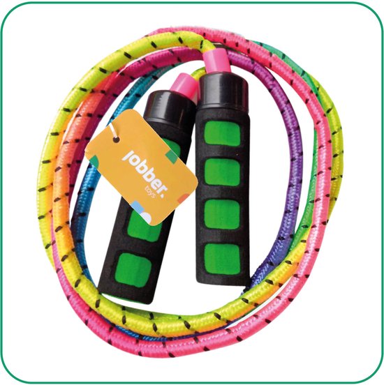Jobber Ropes Playrope Springtouw - voor kinderen - gekleurd - rubber