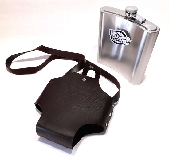 Flachmann Set 260 ml roestvrij staal whiskypot mini jenever fles upscale draagbare alkoho geschenken (zwart