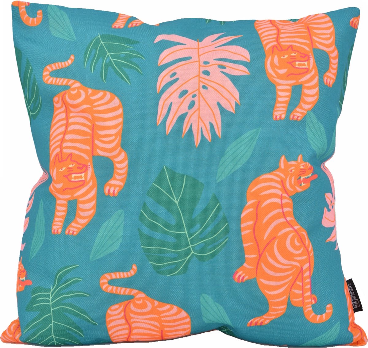 Gek op Kussens! Multi Tiger Kussenhoes | Katoen/Linnen | 45 x 45 cm