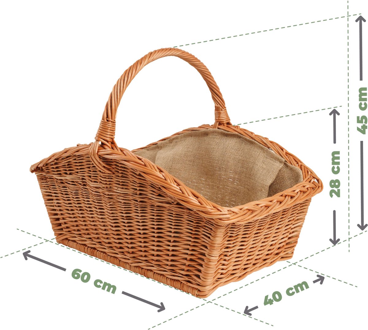 WILL mand met handvat 38x28x18/35cm